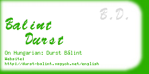 balint durst business card